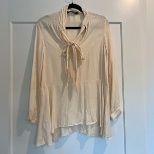 Zara Neck Tie Satin Blouse